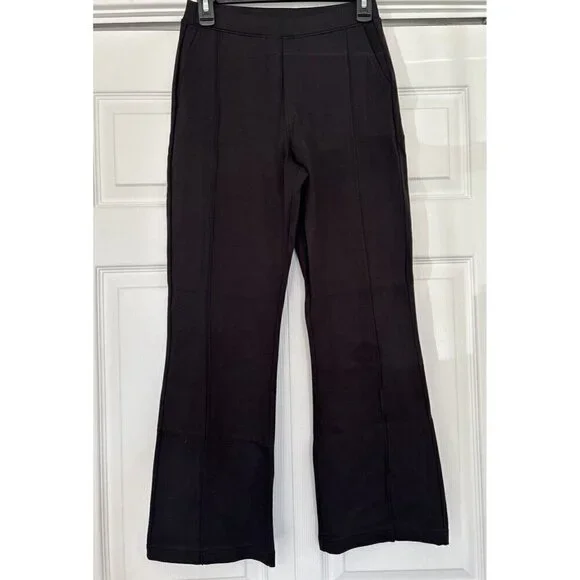 Madewell Knit Kick Flare Ponte Pants Women High Rise Stretch Black Pull On Sz M - Picture 5 of 15